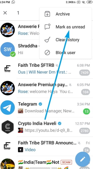 How to Unread Telegram Message