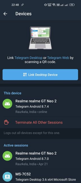 How to Check & End Your Active Sessions on Telegram