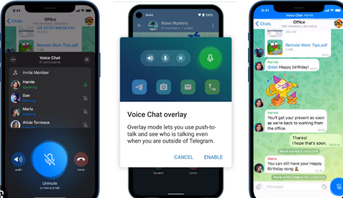 Telegram Launches Group Voice Chat Rooms